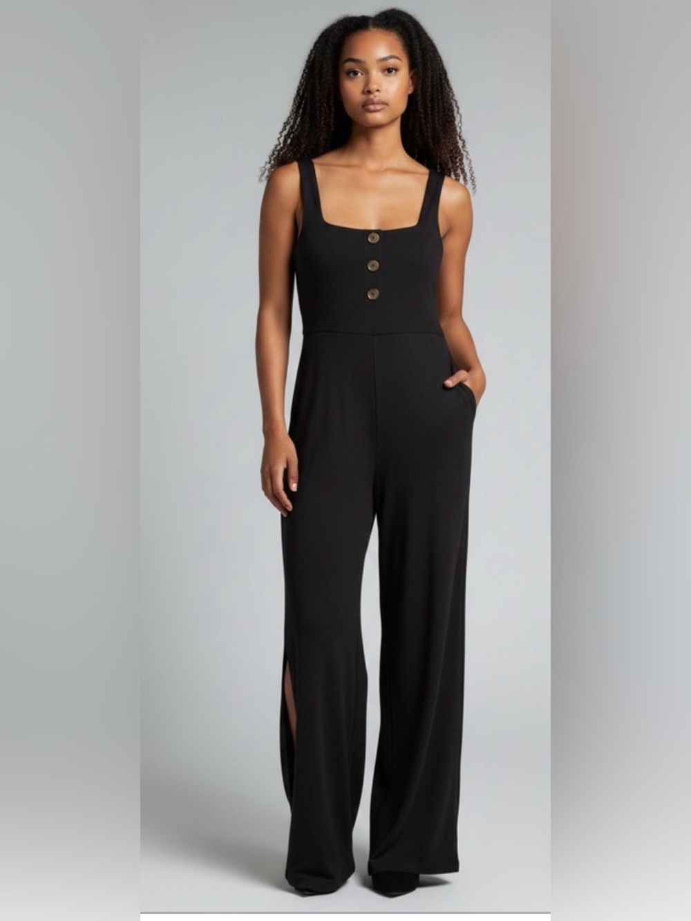 HalRa Xs Tuxedo style Black Jumpsuit with pockets XS